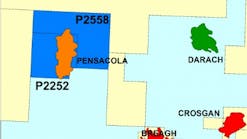 P2252 is a 28th round license located to the northwest of the Breagh gas field and contains the Pensacola prospect.