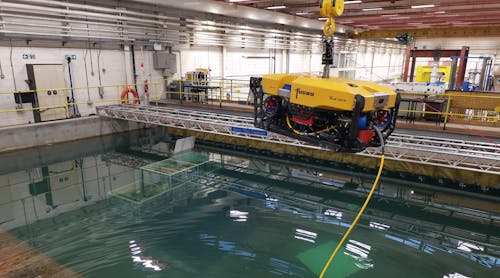 The Fugro Blue Volta electric ROV in the National Robotarium&apos;s Heriot Watt University facilities carries out trials.
