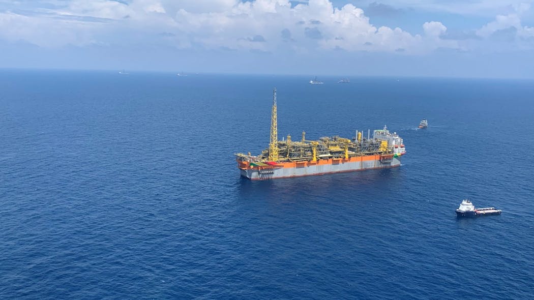 The Liza Unity FPSO vessel, where oil can be processed, stored and transferred to tankers, is the first in the world to receive a SUSTAIN-1 notation by the American Bureau of Shipping for its sustainable design and operation procedures.