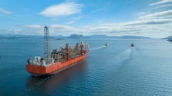 The Petrojarl Knarr FPSO was transported to Aker Solutions yard at Stord, Norway, last August and will stay there until the planned tow to Dubai during the second half of this year. The Petrojarl Knarr FPSO was transported to Aker Solutions yard at Stord, Norway, last August and will stay there until the planned tow to Dubai during the second half of this year.