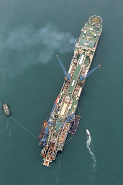 Saipem’s Castorone will install the 80-km pipeline taking gas from the Irpa field to the Aasta Hansteen platform. Saipem’s Castorone will install the 80-km pipeline taking gas from the Irpa field to the Aasta Hansteen platform.