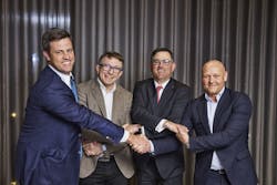 From left to right: Noble Corp. CEO Robert Eifler; Aker BP CEO Karl Johnny Hersvik; Halliburton Chairman, President and CEO Jeff Miller; and Odfjell Drilling CEO Kjetil Gjersdal.