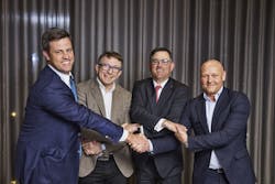 From left to right: Noble Corp. CEO Robert Eifler; Aker BP CEO Karl Johnny Hersvik; Halliburton Chairman, President and CEO Jeff Miller; and Odfjell Drilling CEO Kjetil Gjersdal. From left to right: Noble Corp. CEO Robert Eifler; Aker BP CEO Karl Johnny Hersvik; Halliburton Chairman, President and CEO Jeff Miller; and Odfjell Drilling CEO Kjetil Gjersdal.
