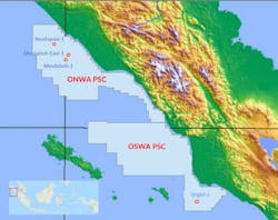 Location map of offshore Aceh PSCs awarded to Conrad
