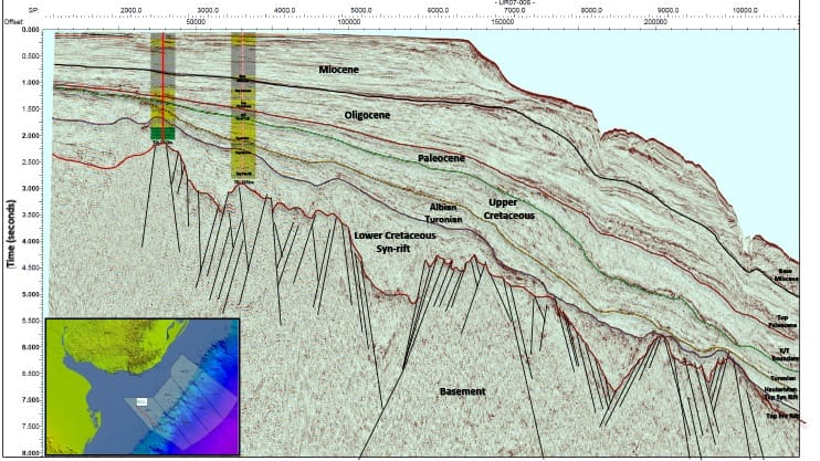 BPC Uruguay offshore OFF-1 Block (2D line UR07-006)