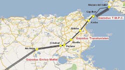 Gas transportation system from Algeria to Italy