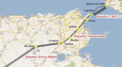 Gas transportation system from Algeria to Italy