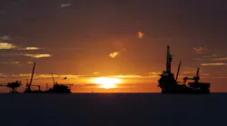 Offshore Construction Sunset Dreamstime M 43762359