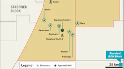 The orange highlighted area represents Block 53, where APA announced its first exploration discovery at the Baja well in third-quarter 2022.