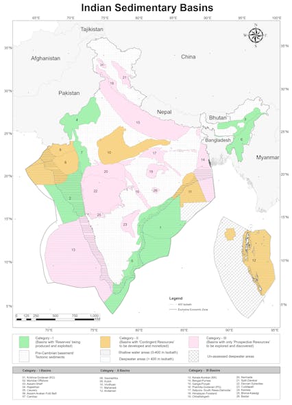 India Sedimentary Basins Without States