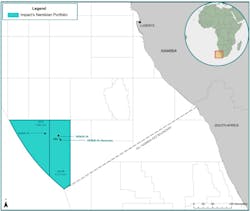 Map of Block 2913B and Block 2912 offshore Namibia