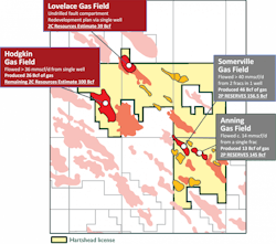 Seaward license P2607 holds multiple gas fields and prospects. Seaward license P2607 holds multiple gas fields and prospects.