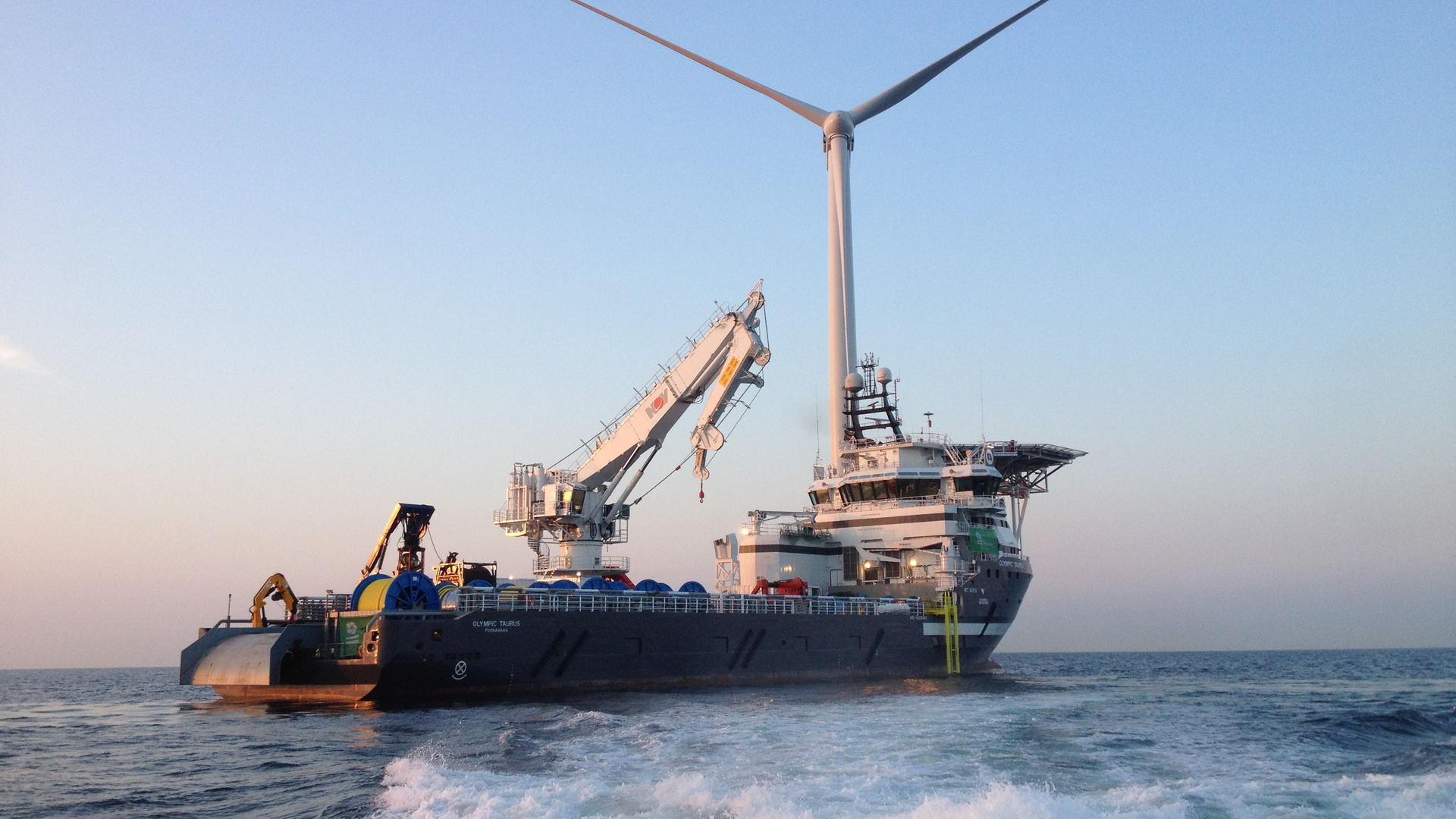 Olympic Taurus has already mobilized from Montrose Port, eastern Scotland.