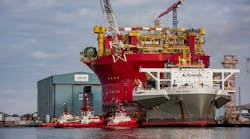 The Penguins FPSO arrived to the yard in Haugesund. The Penguins FPSO arrived to the yard in Haugesund.