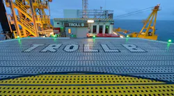 The Troll B helicopter deck