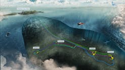 This illustration depicts the Greater Laggan Area (GLA) subsea infrastructure toward the Shetland Gas Plant (SGP). The GLA includes four producing gas-condensate fields: Laggan, Tormore, Edradour and Glenlivet. All four fields have been developed as subsea tiebacks to the SGP.