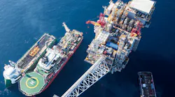 The installation of the Tamar platform was completed in December 2012 with the placement of several packages, the living accommodations and the vent boom.
