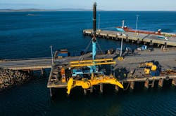 Mocean Energy Blue X lift into water at Hatston Pier Mocean Energy Blue X lift into water at Hatston Pier