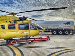 NHV's low-emissions aviation fuel is developed by TotalEnergies. NHV's low-emissions aviation fuel is developed by TotalEnergies.