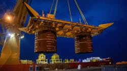 Bauge template picked up by Ocean Installer at Randaberg Industries Bauge template picked up by Ocean Installer at Randaberg Industries