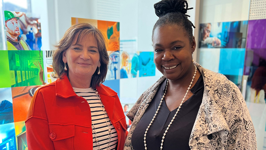 Former NZTC CEO Colette Cohen OBE (left) passes the reins to her successor Myrtle Dawes (right).