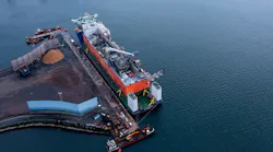 An FLNG is being built. Project development includes building onshore plants and facilities that enable, once work is finished, the processing of natural gas from the Marine XII Block.