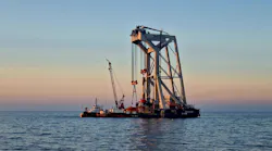 Van Oord has installed the first monopile at Baltic Eagle offshore wind farm.