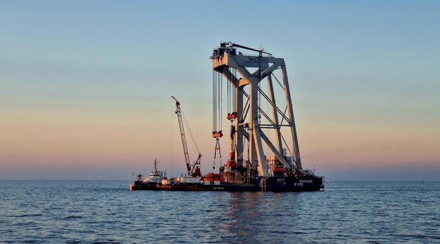 Van Oord has installed the first monopile at Baltic Eagle offshore wind farm.