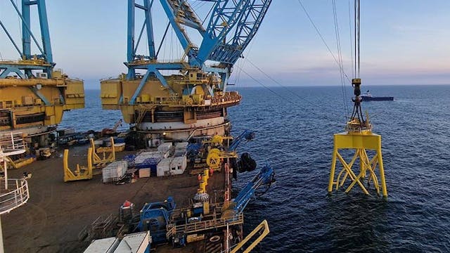 Foundation installation at the Seagreen wind farm site took place 27 km off the coast of the county of Angus in Scotland.
