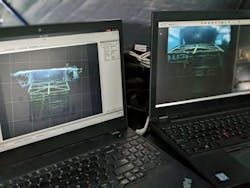 The software interface shows 3D model and stills images captured by Voyis Discovery Vision System in real time. The software interface shows 3D model and stills images captured by Voyis Discovery Vision System in real time.