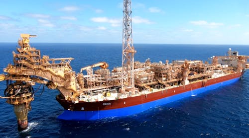 Woodside says the Okha FPSO is stationed about 135 km northwest of Karratha above the Wanaea oil &filig;eld.