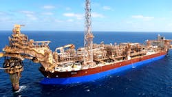Woodside says the Okha FPSO is stationed about 135 km northwest of Karratha above the Wanaea oil field. Woodside says the Okha FPSO is stationed about 135 km northwest of Karratha above the Wanaea oil field.
