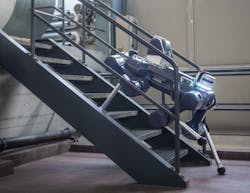 ANYmal X’s legs provide unparalleled mobility when moving up and down stairs, climbing over obstacles, steps and gaps, and crawling into tight spaces, the company said. ANYmal X’s legs provide unparalleled mobility when moving up and down stairs, climbing over obstacles, steps and gaps, and crawling into tight spaces, the company said.