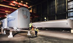 The back-and-forth movement of water driven by wave surge puts the WaveRoller panel into motion. To maximize the energy that the WaveRoller panel can absorb from the waves, the device is installed underwater at depths of approximately 8 m to 20 m, where the wave surge is most powerful. A single panel absorbs 1.5-2 MW of power from the wave surge. The panel spans essentially the entire depth of the water column from the seabed up to the water surface level. The back-and-forth movement of water driven by wave surge puts the WaveRoller panel into motion. To maximize the energy that the WaveRoller panel can absorb from the waves, the device is installed underwater at depths of approximately 8 m to 20 m, where the wave surge is most powerful. A single panel absorbs 1.5-2 MW of power from the wave surge. The panel spans essentially the entire depth of the water column from the seabed up to the water surface level.