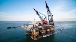 Thialf is capable of a tandem lift of 14,200 metric tons.