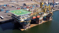 Sapura Berani is a semisubmersible self-erecting tender assisted drilling rig featuring dual BOP system, offline pipehandling, stand building and designed to work on TLPs and SPARs in up to 6,000 ft of water with pre-laid mooring. Sapura Berani is a semisubmersible self-erecting tender assisted drilling rig featuring dual BOP system, offline pipehandling, stand building and designed to work on TLPs and SPARs in up to 6,000 ft of water with pre-laid mooring.