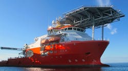 DeepOcean deployed multiple vessels from the fleet, but the main protagonists were the Normand Jarstein (pictured) and the Edda Freya hybrid battery-powered vessel. DeepOcean deployed multiple vessels from the fleet, but the main protagonists were the Normand Jarstein (pictured) and the Edda Freya hybrid battery-powered vessel.