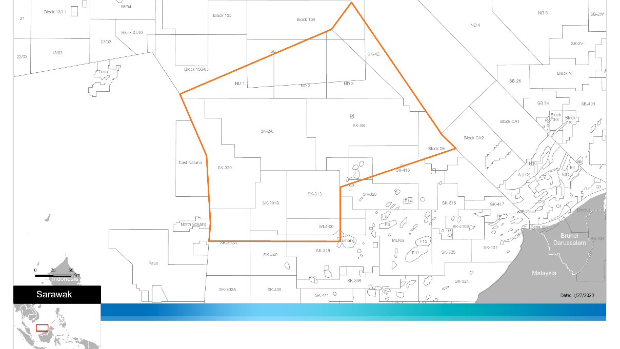 The reprocessing of existing legacy seismic data on a multiclient basis is permitted within the polygon shown above.