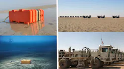 The contracts awarded to Sercel include the delivery of 29,000 GPR300 seabed nodes (left) and 54 Nomad 65 Neo vibrator trucks (right).