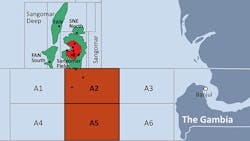 Green represents oil discoveries and red represents gas discoveries. Green represents oil discoveries and red represents gas discoveries.