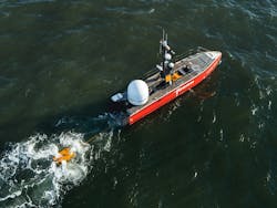 Fugro says that it recently performed the first fully remote inspection of offshore wind farm facilities using one of its Blue Essence uncrewed surface vessels. Fugro says that it recently performed the first fully remote inspection of offshore wind farm facilities using one of its Blue Essence uncrewed surface vessels.