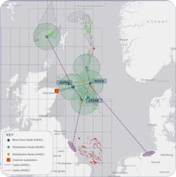 Potential coverage in the UK central North Sea and wider area that the North Sea Renewables Grid could provide.