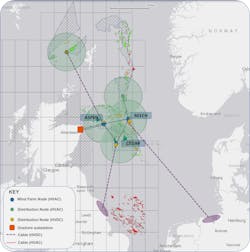 Potential coverage in the UK central North Sea and wider area that the North Sea Renewables Grid could provide. Potential coverage in the UK central North Sea and wider area that the North Sea Renewables Grid could provide.