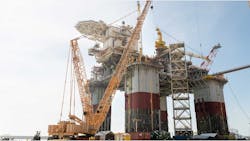 The Anchor production platform under construction in Ingleside. The Anchor production platform under construction in Ingleside.
