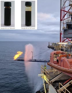 Flaring during Pensacola well testing on Noble Resilient Flaring during Pensacola well testing on Noble Resilient