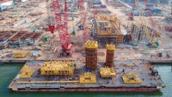 Construction of facilities for the newly onstream MJ field offshore eastern India. Construction of facilities for the newly onstream MJ field offshore eastern India.