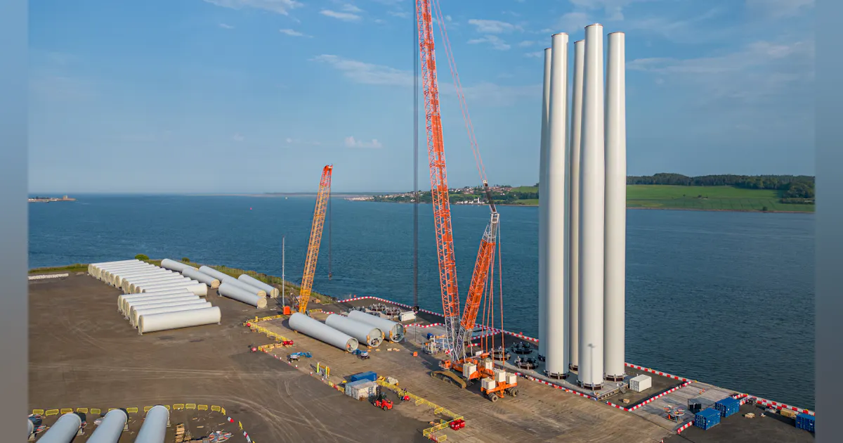 Wind turbine tower preassembly underway for NnG wind development ...