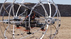 The Hybrid Mobility Robot can safely fly in confined spaces and can roll on the ground for five times longer operating time. The Hybrid Mobility Robot can safely fly in confined spaces and can roll on the ground for five times longer operating time.