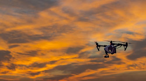 Drone Against Sky Dreamstime M 70601194