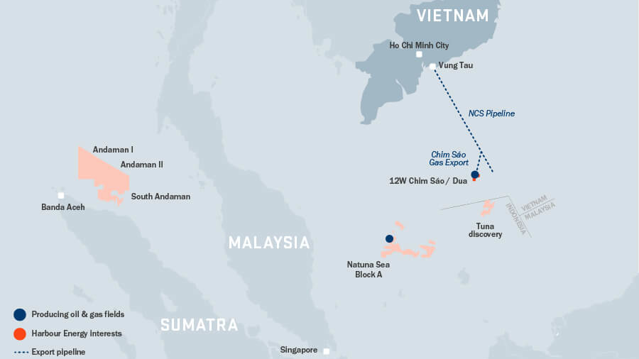 Harbour's Chim Sao and Dua fields in Vietnam averaged 4 kboe/d in 2022.
